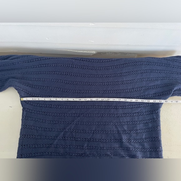 3/25 Blue Open Knit Dolman Sleeve SHEIN Sweater - Picture 4 of 9